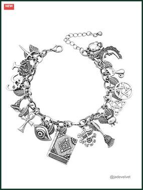 Alloy Multi-Charm Cuff Bangle Bracelet Retro Celtic Cross Leaf Moon Cat